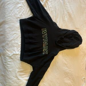 IVY PARK Black Hoodie with Holographic Logo